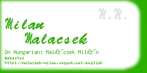 milan malacsek business card